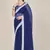 Navy blue plain net saree with blouse