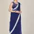 Navy blue plain net saree with blouse