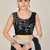 Black plain net saree with blouse