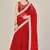 Red plain net saree with blouse