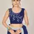 Navy blue plain net saree with blouse