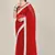 Red plain net saree with blouse