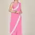 Light pink plain net saree with blouse