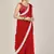 Red plain net saree with blouse