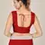 Red plain net saree with blouse