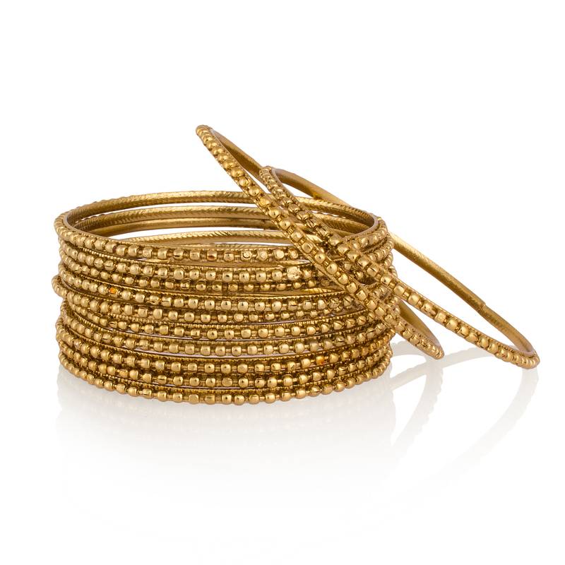Sprakling Golden and Copper Designer Bangles BG-1885