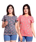 multicolor colored Cotton Hosiery Printed Round Neck T-shirt