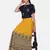 NAVY PRINTED CROP TOP WITH SKIRT AND POTLI