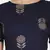 NAVY PRINTED CROP TOP WITH SKIRT AND POTLI
