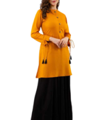 Yellow Kurti & Black Skirt