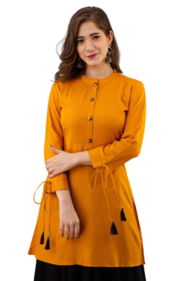 Yellow Kurti & Black Skirt 3