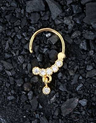 Ceremonial Fancy Nath or Nathni Gold Plated with American diamond nose ring 1