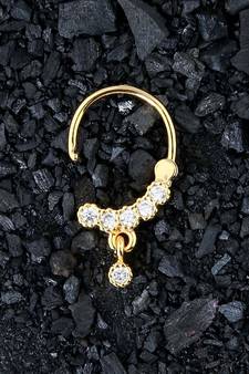 Ceremonial Fancy Nath or Nathni Gold Plated with American diamond nose ring