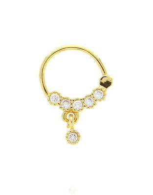 Ceremonial Fancy Nath or Nathni Gold Plated with American diamond nose ring 2