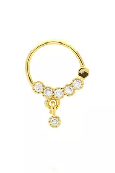 Ceremonial Fancy Nath or Nathni Gold Plated with American diamond nose ring