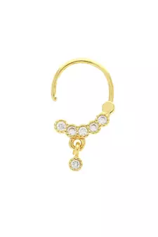 Ceremonial Fancy Nath or Nathni Gold Plated with American diamond nose ring