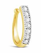 Casual Chunky Clip On Nose Stud or Nose Clip Gold Plated with American diamond nose ring