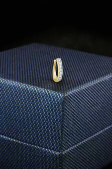 Casual Chunky Clip On Nose Stud or Nose Clip Gold Plated with American diamond nose ring