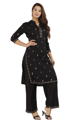 Black Kurti Pant Set 1
