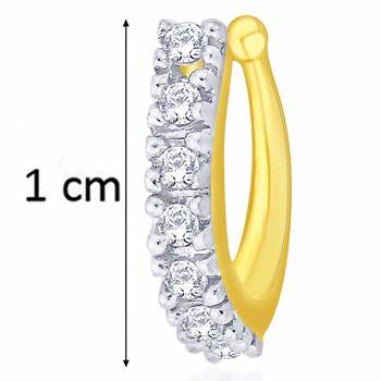 Casual Sizzling Clip On Nose Stud or Nose Clip Gold Plated with American diamond nose ring 2