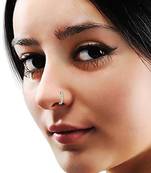 Party Allure clip on nose stud or nose clip gold plated with american diamond nose ring