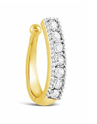 Casual Classy Clip On Nose Stud or Nose Clip Gold Plated with American diamond nose ring 1