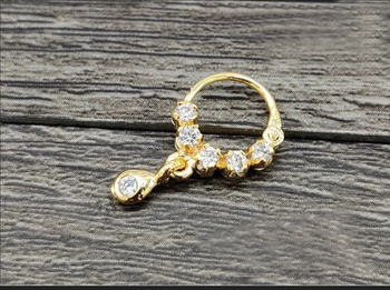 Ceremonial Fancy Nath or Nathni Gold Plated with American diamond nose ring 1