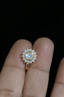 Casual Shimmering clip on nose stud or nose clip gold plated with american diamond nose ring