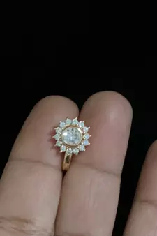 Casual Shimmering clip on nose stud or nose clip gold plated with american diamond nose ring