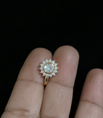 Casual Shimmering clip on nose stud or nose clip gold plated with american diamond nose ring