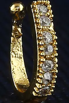 Party Floral clip on nose stud or nose clip gold plated with american diamond nose ring