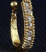 Party Floral clip on nose stud or nose clip gold plated with american diamond nose ring