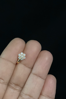 Party Floral clip on nose stud or nose clip gold plated with american diamond nose ring