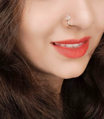 Casual shimmering clip on nose stud or nose clip gold plated with american diamond nose ring