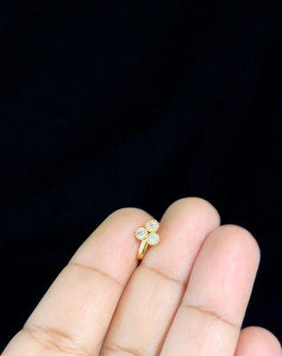 Casual shimmeringnose stud or nosepin gold plated with american diamond nose ring 1