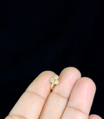 Casual shimmeringnose stud or nosepin gold plated with american diamond nose ring