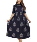 Navy Blue Long Kurti