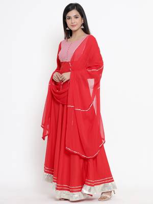 Red plain viscose rayon diwali-kurtis 4