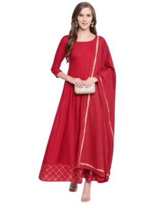 Red Gown& Duptta 1