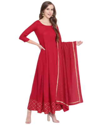 Red Gown& Duptta 2