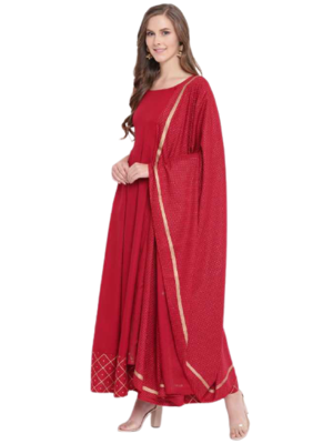Red Gown& Duptta 3