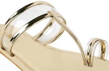 LA SAVIE Women Gold Kolhapuri Flats 5