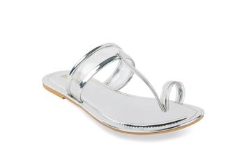 LA SAVIE Women Silver Kolhapuri Flats 1