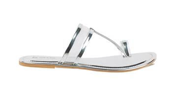 LA SAVIE Women Silver Kolhapuri Flats 3