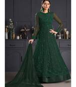 Deep Green Embroidered Indian Designer Anarkali