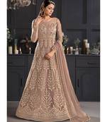 Biscotti Beige Embroidered Indian Designer Anarkali