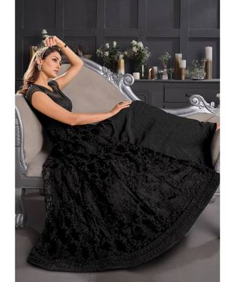 Black Embroidered Slit Style Anarkali Pant Suit 2