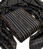  VredeVogel N black Heavy Cotton With Diamond Work Unstiched Dress Material