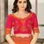 Multicolor embroidered chiffon saree with blouse