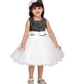 White plain net kids-frocks